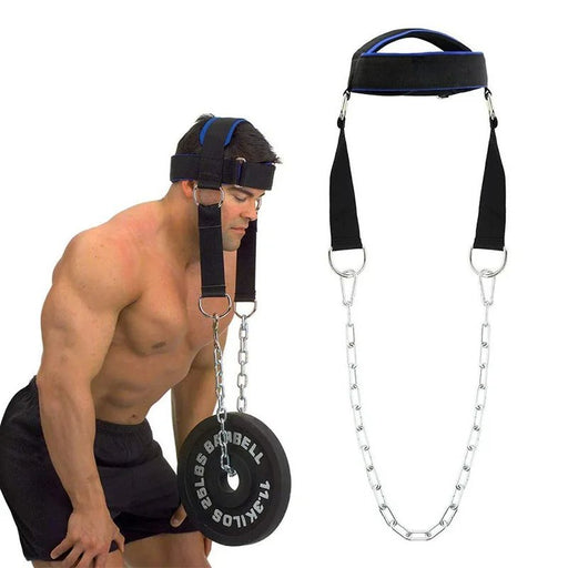 Neck and Head Harness - Neck Training Head Harness with Chain for Weight Lifting, Chin and Neck Strengthening Workout - Gear Elevation