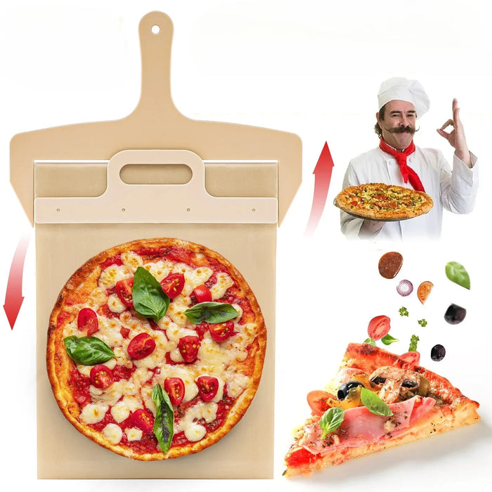 Non - Stick Sliding Pizza Peel with Wooden Handle – Dishwasher Safe Pizza Shovel for Effortless Home & Professional Baking - Gear Elevation