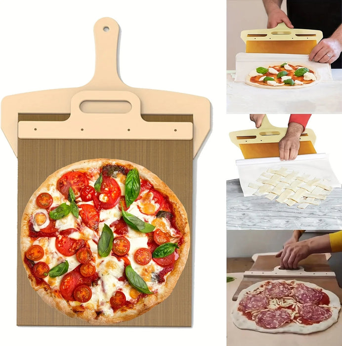 Non - Stick Sliding Pizza Peel with Wooden Handle – Dishwasher Safe Pizza Shovel for Effortless Home & Professional Baking - Gear Elevation