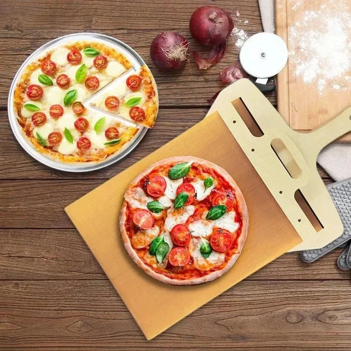 Non - Stick Sliding Pizza Peel with Wooden Handle – Dishwasher Safe Pizza Shovel for Effortless Home & Professional Baking - Gear Elevation