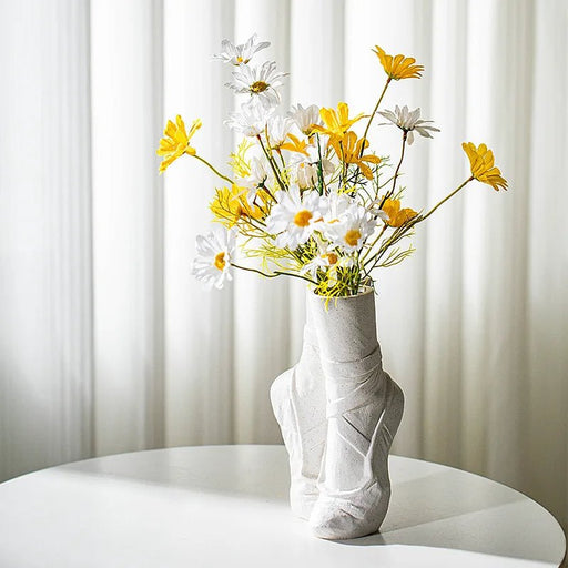 Nordic Ceramic Ballet Shoes Art Vase – Elegant Vase Sculpture for Home Decor and Flower Arrangements - Gear Elevation