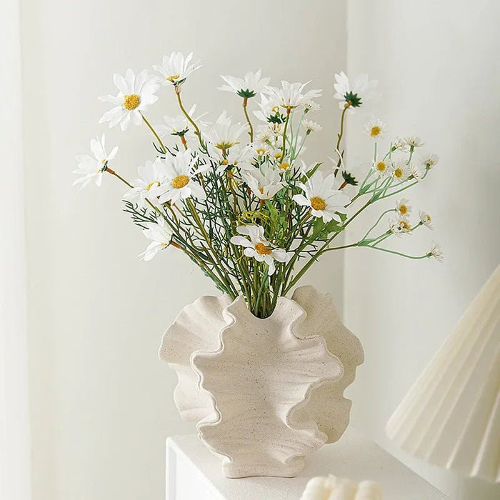 Nordic Ceramic Vase with Irregular Curves – Petal - Inspired Design for Stunning Flower Arrangements and Chic Home Décor - Gear Elevation