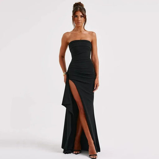 Off - Shoulder Elegant Maxi Dress - Timeless Sophistication - Gear Elevation