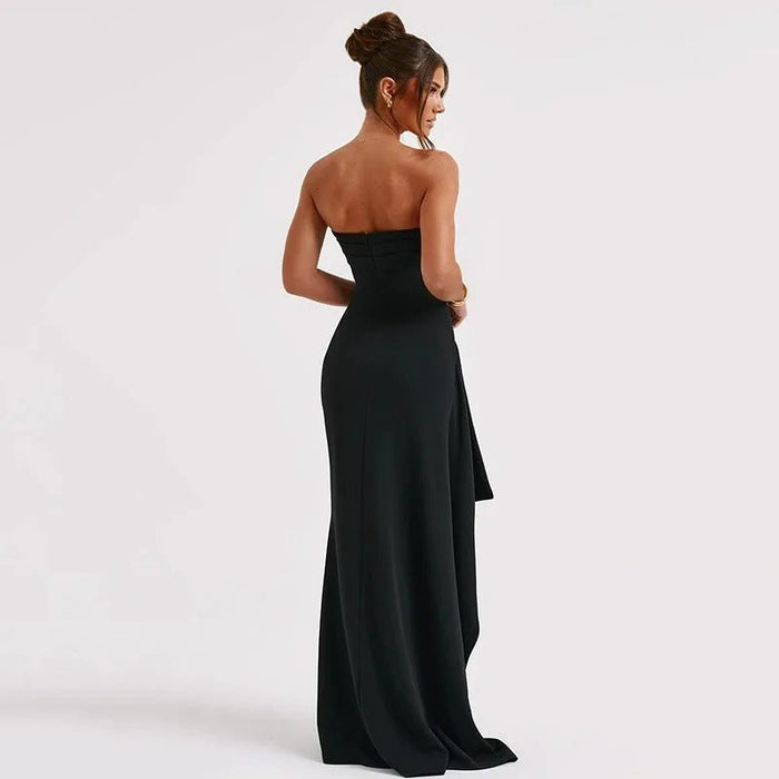 Off - Shoulder Elegant Maxi Dress - Timeless Sophistication - Gear Elevation