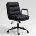 Office Chair, Mid Back Home Office Desk Task Chair with Wheels and Arms, Ergonomic PU Leather Computer Rolling Swivel Chair - Gear Elevation