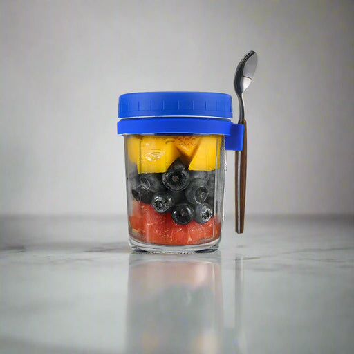 Overnight Oats Container with Lid & Spoon – 350ML Glass Perfect for Yogurt, Cereal, Oatmeal & More, Portable, Stylish, and Ready for Your Mornings - Gear Elevation