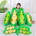 Pea Pod Shaped Plush Pillow– 25cm Pillow with Three Beans in a Soft Cloth Case, Creative Plant Toy & Cozy Pillow in Two Charming Colors - Gear Elevation