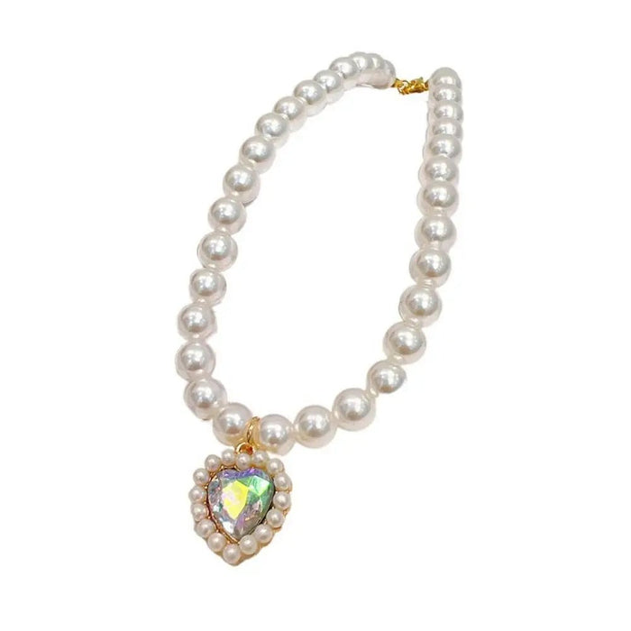 Pet Cat Pearl Necklace – Adjustable Rhinestone Cat Collar with Colorful Bling, Perfect for Your Furry Princess - Gear Elevation