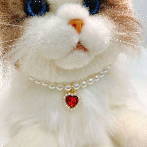 Pet Cat Pearl Necklace – Adjustable Rhinestone Cat Collar with Colorful Bling, Perfect for Your Furry Princess - Gear Elevation