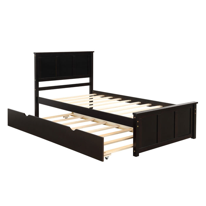 Platform Bed with Twin Size Trundle, Twin Size Frame - Gear Elevation