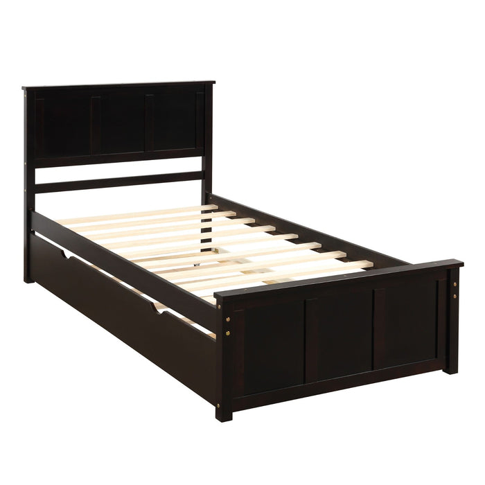 Platform Bed with Twin Size Trundle, Twin Size Frame - Gear Elevation