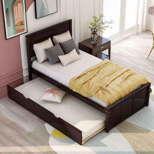 Platform Bed with Twin Size Trundle, Twin Size Frame - Gear Elevation