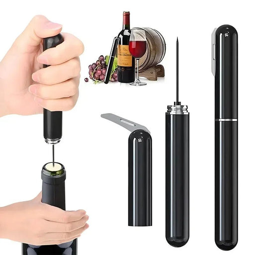 Portable Air Pump Wine Opener – Corkscrew with Stainless Steel Pin for Seamless Bottle Opening, Perfect for Home & Party Elegance - Gear Elevation