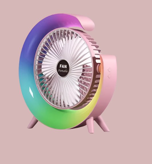 Portable Cooling Fan - USB Rechargeable Fan with LED 7 - Color Lighting - Gear Elevation