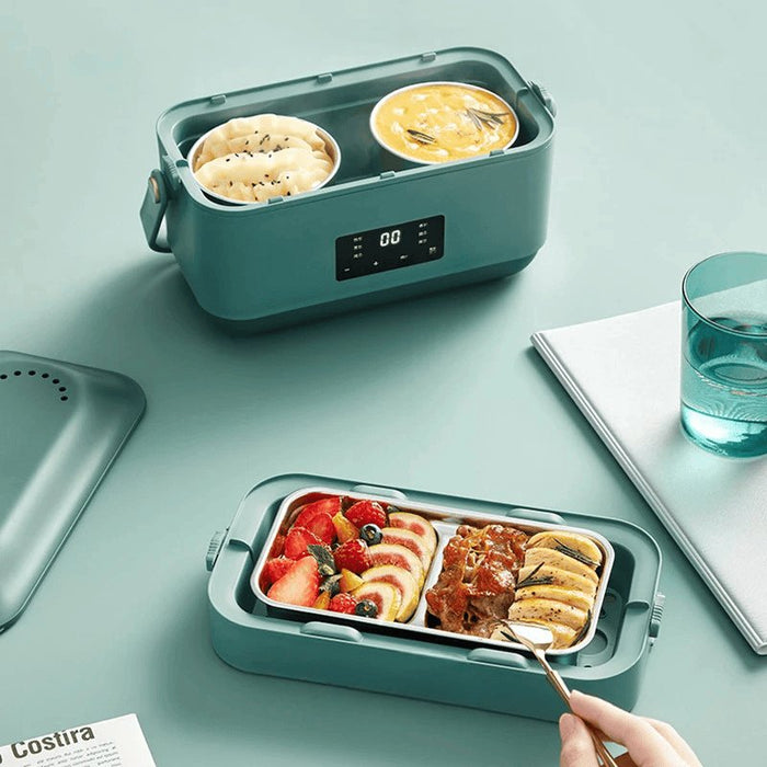 Portable Plug - in Electric Heating Insulated Lunch Box - Multifunctional Plug - in Heating Box - Gear Elevation