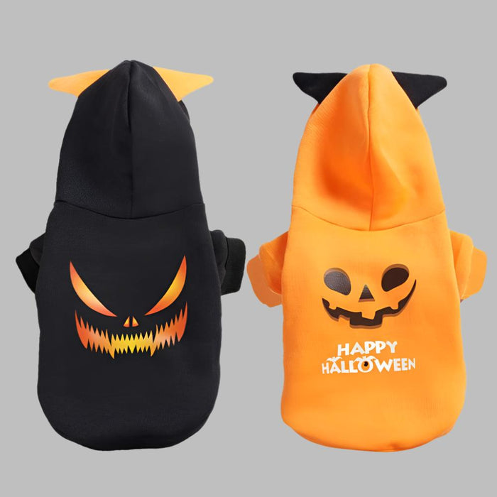 Pumpkin Design Pet Clothes - Halloween Pet Puppy Cosplay Hoodie, Soft and Adorable Warm Outfit Coat - Gear Elevation