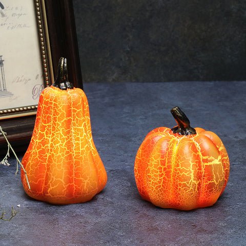 Pumpkin LED Candle Lamp Resin - Halloween Pumpkin Lantern Simulation LED Candle - Gear Elevation