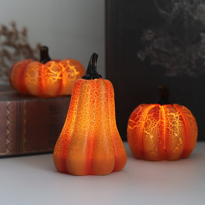 Pumpkin LED Candle Lamp Resin - Halloween Pumpkin Lantern Simulation LED Candle - Gear Elevation