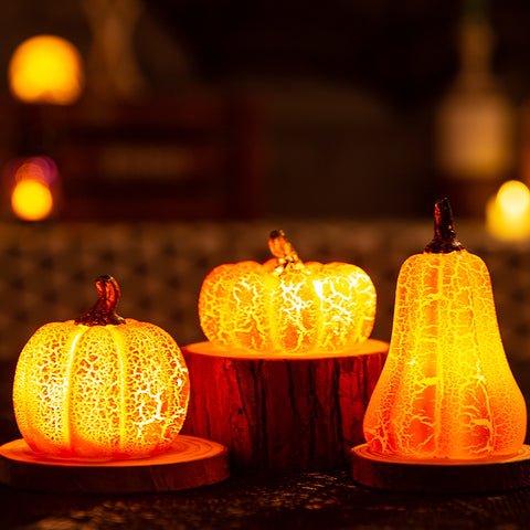 Pumpkin LED Candle Lamp Resin - Halloween Pumpkin Lantern Simulation LED Candle - Gear Elevation