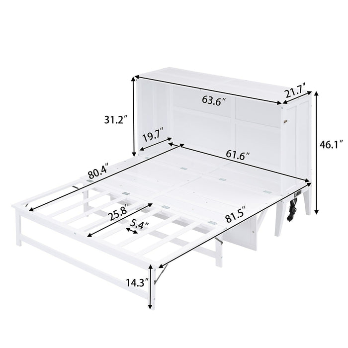 Queen Size Murphy Bed with Built - In Charging Station and Shelf - Gear Elevation