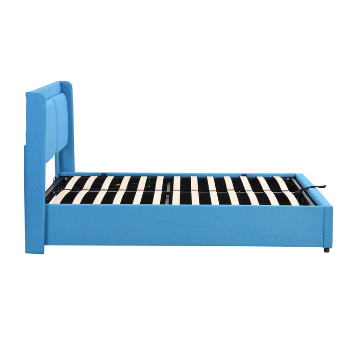 Queen Size Upholstered Hydraulic Platform Bed with Storage and 2 Drawers - Gear Elevation