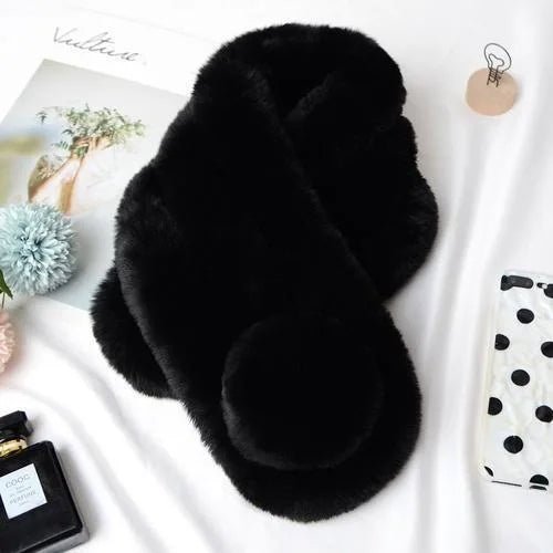 Rabbit Fur Scarf – Ultra - Soft, Cozy Winter Neck Warmer for Women’s Stylish Outdoor Comfort - Gear Elevation