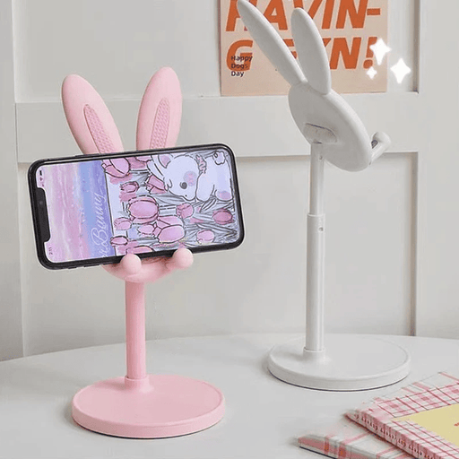 Rabbit Phone Holder – Adjustable and Raised Desktop Stand for Selfies, Video Calls, and Lazy Home Use - Gear Elevation