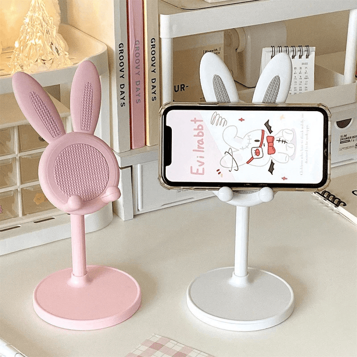 Rabbit Phone Holder – Adjustable and Raised Desktop Stand for Selfies, Video Calls, and Lazy Home Use - Gear Elevation