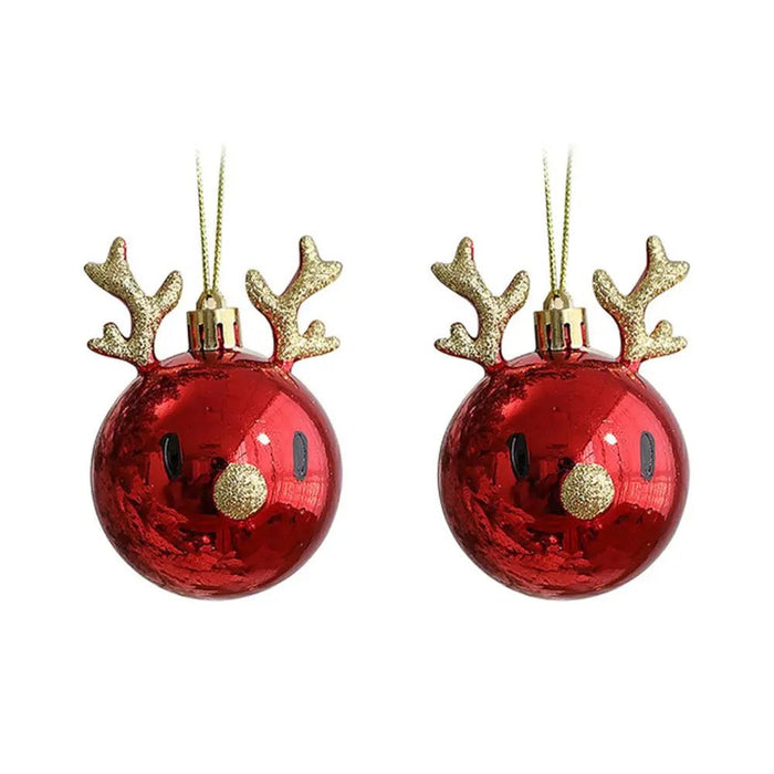 Red Christmas Ornament Balls with Charming Elk Scene – Festive Tree Pendants for Holiday Magic - Gear Elevation