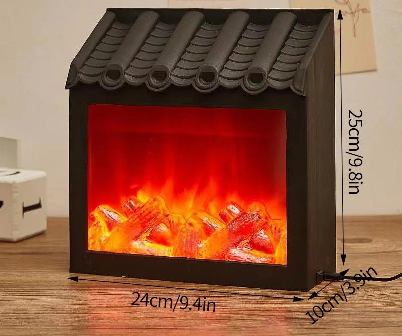 Retro Fireplace Lantern – Flickering Flame Night Light for Christmas Charm, USB/Battery - Powered Holiday Décor - Gear Elevation