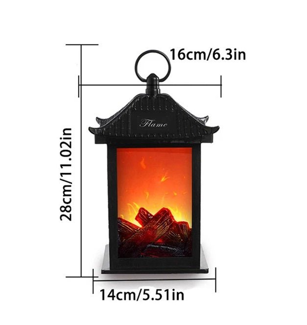 Retro Fireplace Lantern – Flickering Flame Night Light for Christmas Charm, USB/Battery - Powered Holiday Décor - Gear Elevation