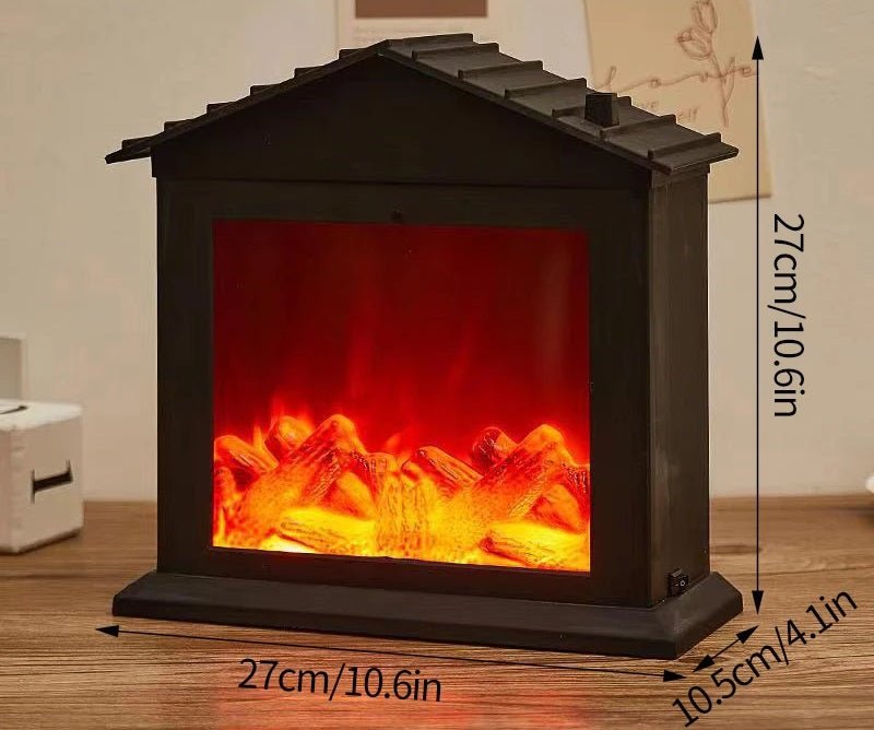 Retro Fireplace Lantern – Flickering Flame Night Light for Christmas Charm, USB/Battery - Powered Holiday Décor - Gear Elevation