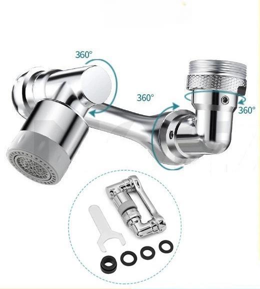 Revolutionary Metal Robotic Arm Faucet Extender – 360°/720°/1080° Rotating Nozzle with Pressurized Anti - Splash Filter for Kitchen & Washbasin Elegance - Gear Elevation