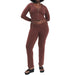 Ribbed Knit Lounge Set for Women – Zip - Up Hoodie & High - Waist Wide - Leg Pants, 2 - Piece Relaxed Loungewear Ensemble - Gear Elevation