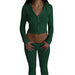 Ribbed Knit Lounge Set for Women – Zip - Up Hoodie & High - Waist Wide - Leg Pants, 2 - Piece Relaxed Loungewear Ensemble - Gear Elevation