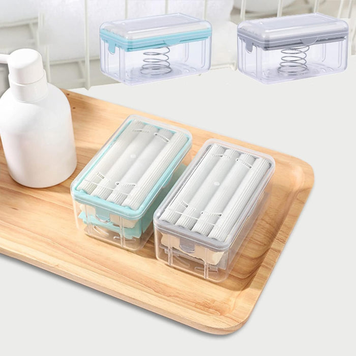 Roller Soap Dish Cleaning Holder - Multifunctional Soap Dish for Home and Bathroom Keeps Soap Dry & Easy to Clean - Gear Elevation