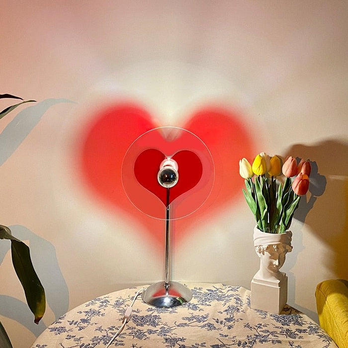 Romantic Heart Light Lamp - Sunset Led Light for Living Room, Barber Shop, Background Wall Decoration and Bedroom - Gear Elevation