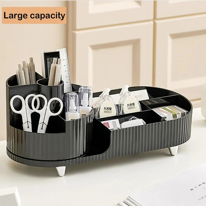 Rotating Makeup Organizer - 360 Rotating Makeup Organizer for Vanity with Brush Holder - Gear Elevation