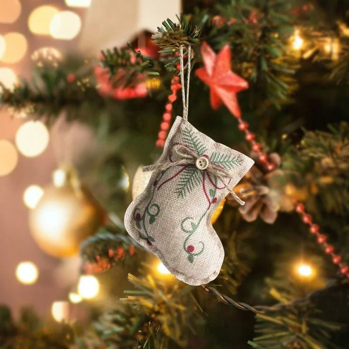 Rustic Linen Christmas Pendants – Charming Tree Ornaments for Holiday Décor & Shopping Mall Displays - Gear Elevation