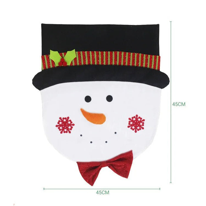 Santa Claus & Snowman Chair Back Covers – Festive Christmas Décor Slipcovers for a Playful Holiday Touch - Gear Elevation