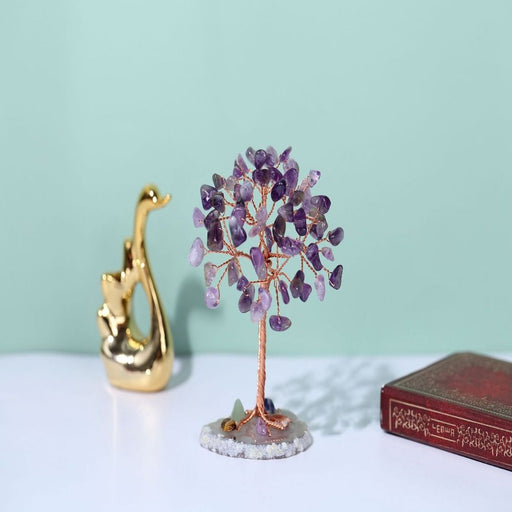 Seven - Color Agate Money Tree with Crystals – Feng Shui Symbol of Luck and Prosperity for Home or Office Desk - Gear Elevation