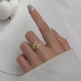 Adjustable Sterling Silver Branch Leaf Ring – Zircon Accents, Minimalist Chic Fine Jewelry for Fashion-Forward Women