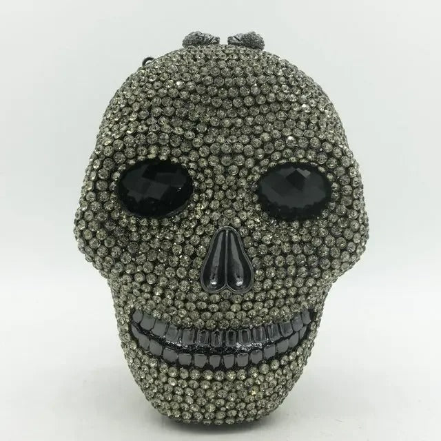 Skull Head Clutch - Halloween Women's Crystal Party Clutch Bag - Gear Elevation