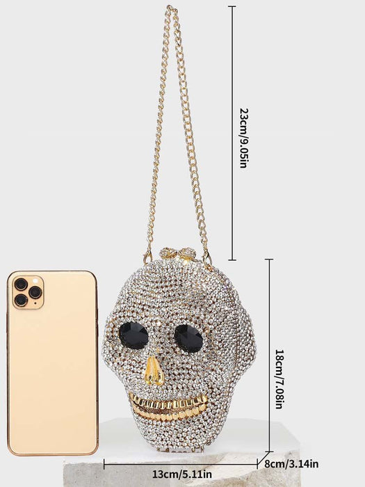 Skull Head Clutch - Halloween Women's Crystal Party Clutch Bag - Gear Elevation