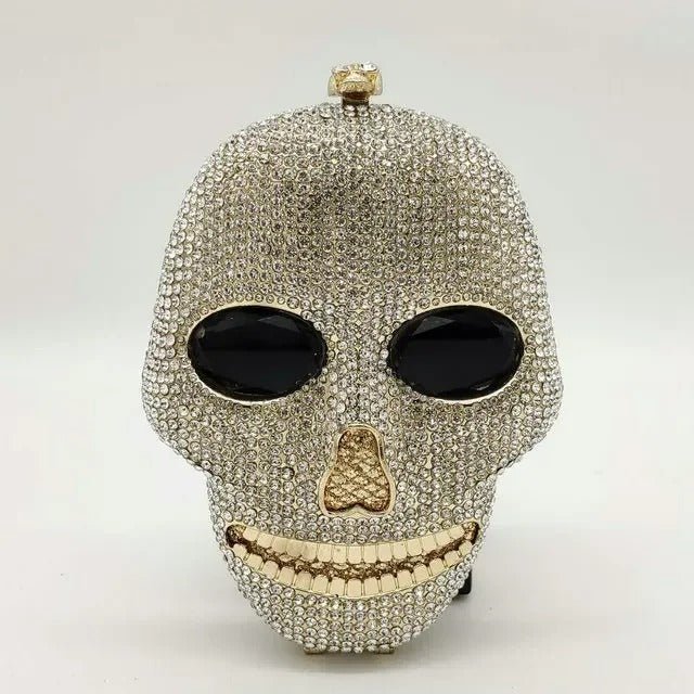 Skull Head Clutch - Halloween Women's Crystal Party Clutch Bag - Gear Elevation