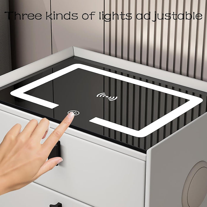 Smart Bedside Table - Wireless Charging with Fingerprint Lock - Gear Elevation