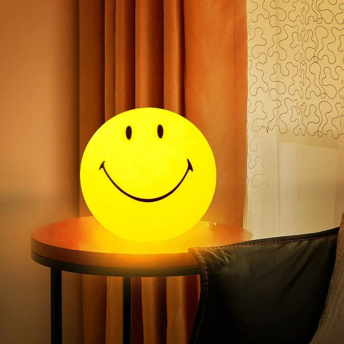 Smile Face Night Lamp - Rechargeable Bedside Round LED Night Lamp with Touch Switch for Table - Gear Elevation