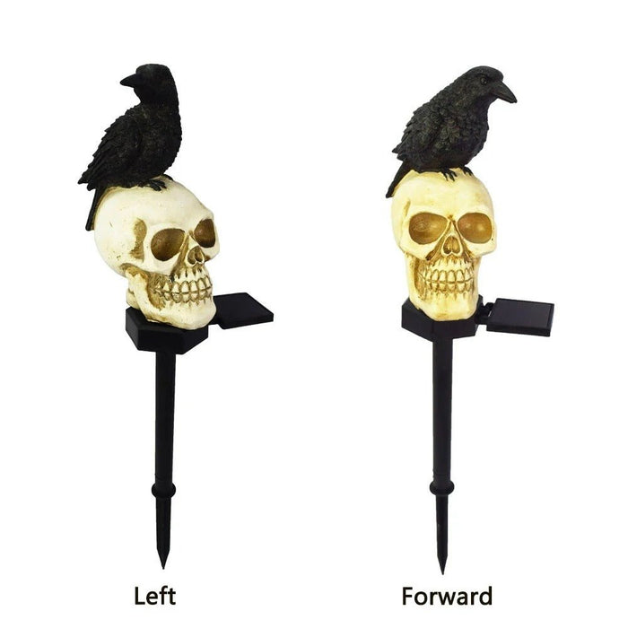 Solar Halloween Crow Skull Light - Outdoor Waterproof LED Light for Balcony, Holiday Lawn, Garden Decor, and Decorative Lighting - Gear Elevation