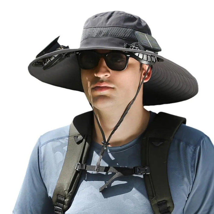 Solar - Powered Fan Cap – Portable Fisherman Hat with Built - In Fan for Camping, Hiking, and Fishing Adventures - Gear Elevation