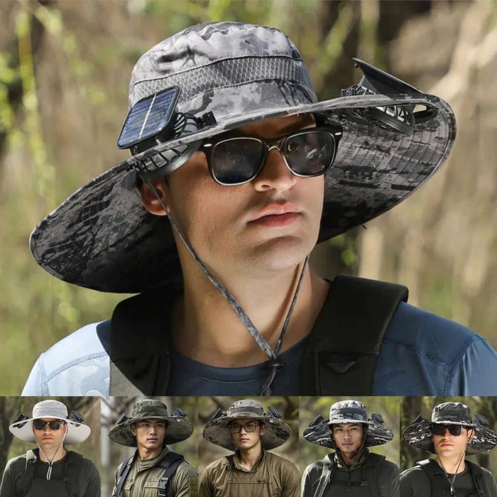 Solar - Powered Fan Cap – Portable Fisherman Hat with Built - In Fan for Camping, Hiking, and Fishing Adventures - Gear Elevation